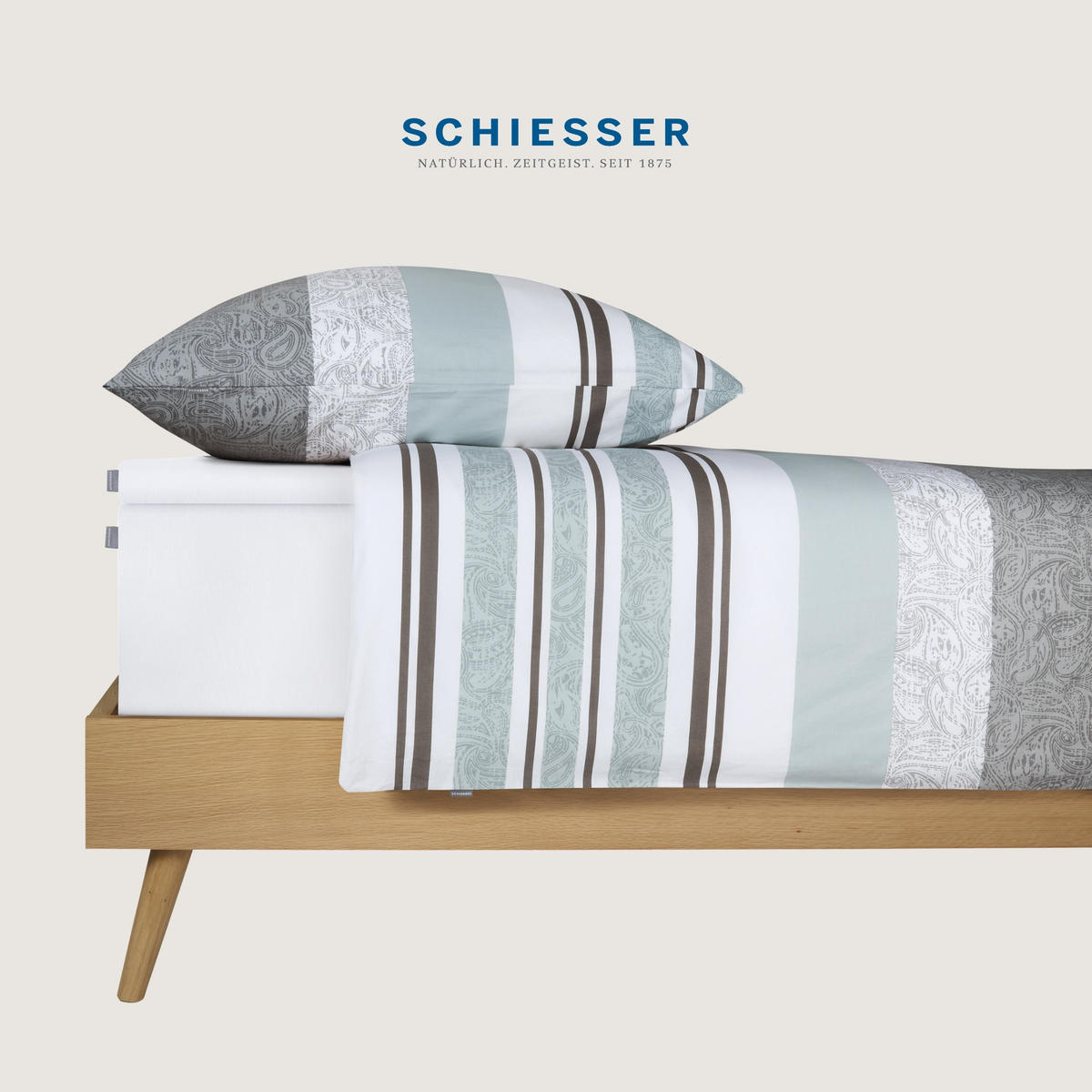 BETTWÄSCHESET Adele - Renforcé - 2-teilig - 155 x 220 cm - Grau - Grau, Textil (155/220cm) - SCHIESSER