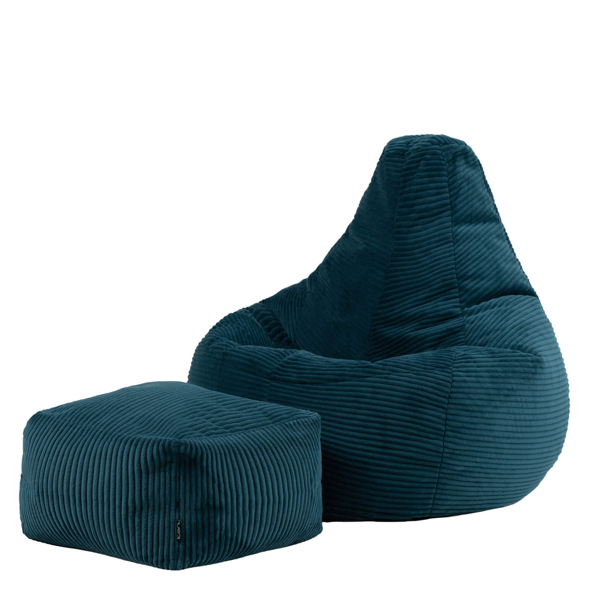 SITZSACK Dalton mit Hocker - Dunkelgrün/Petrol, Textil (90/73/84cm) - icon