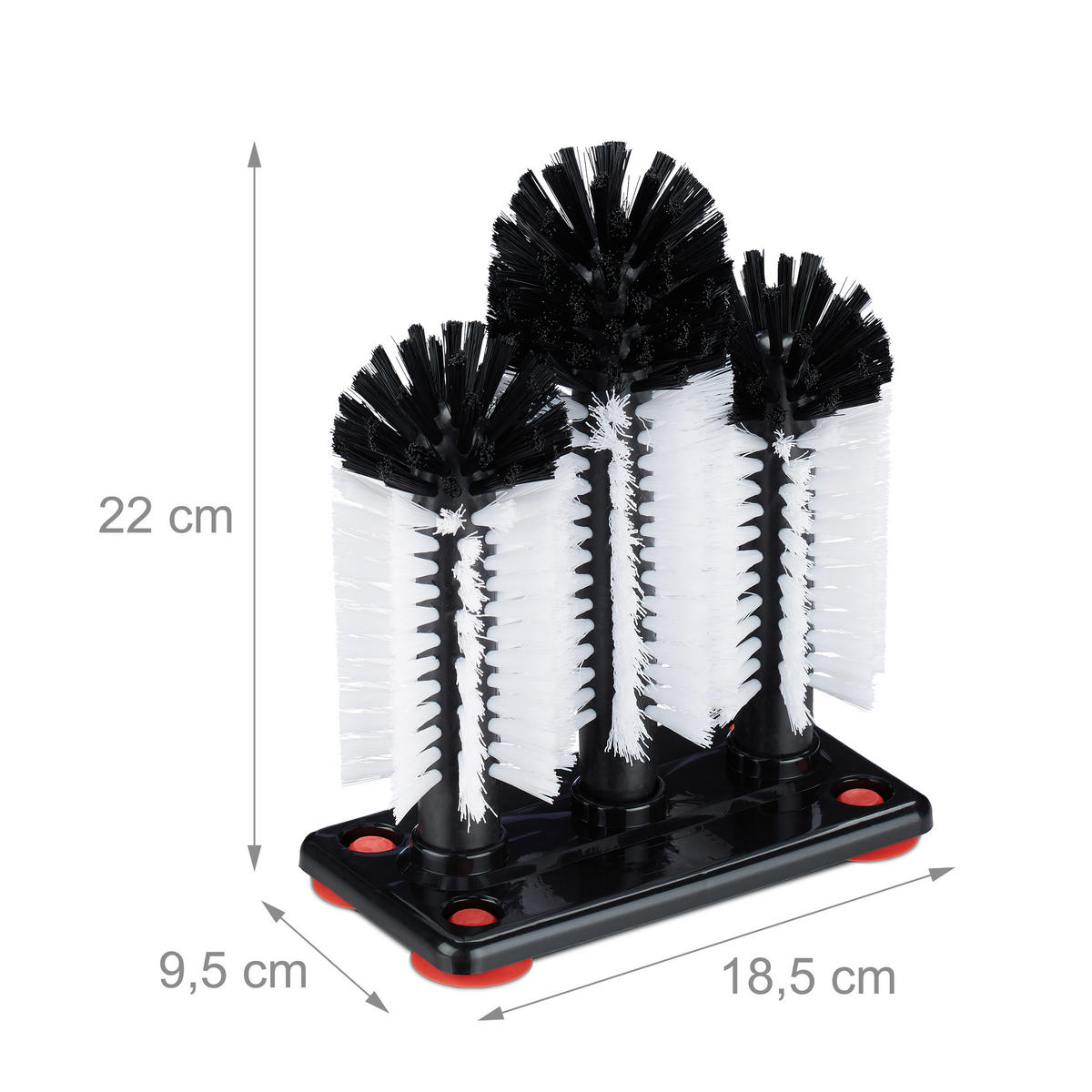 GLÄSERSPÜLBÜRSTE - Multicolor, Kunststoff (18.5/22/9.5cm) - Relaxdays