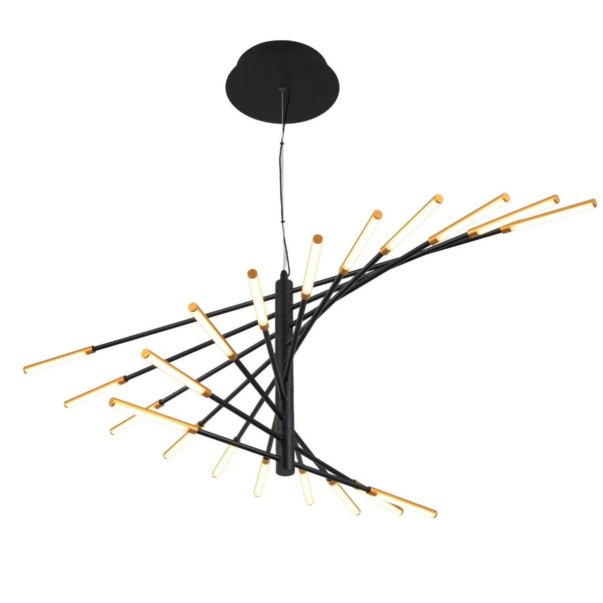 HÄNGELEUCHTE Aspen, Schwarz und gold, 115cm - Goldfarben, Metall (115/115/40cm) - KOSILUM
