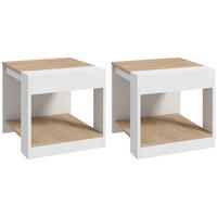 BEISTELLTISCH Weiß 2 Stück - Weiß, Kunststoff (40/40/45cm) - GiPP