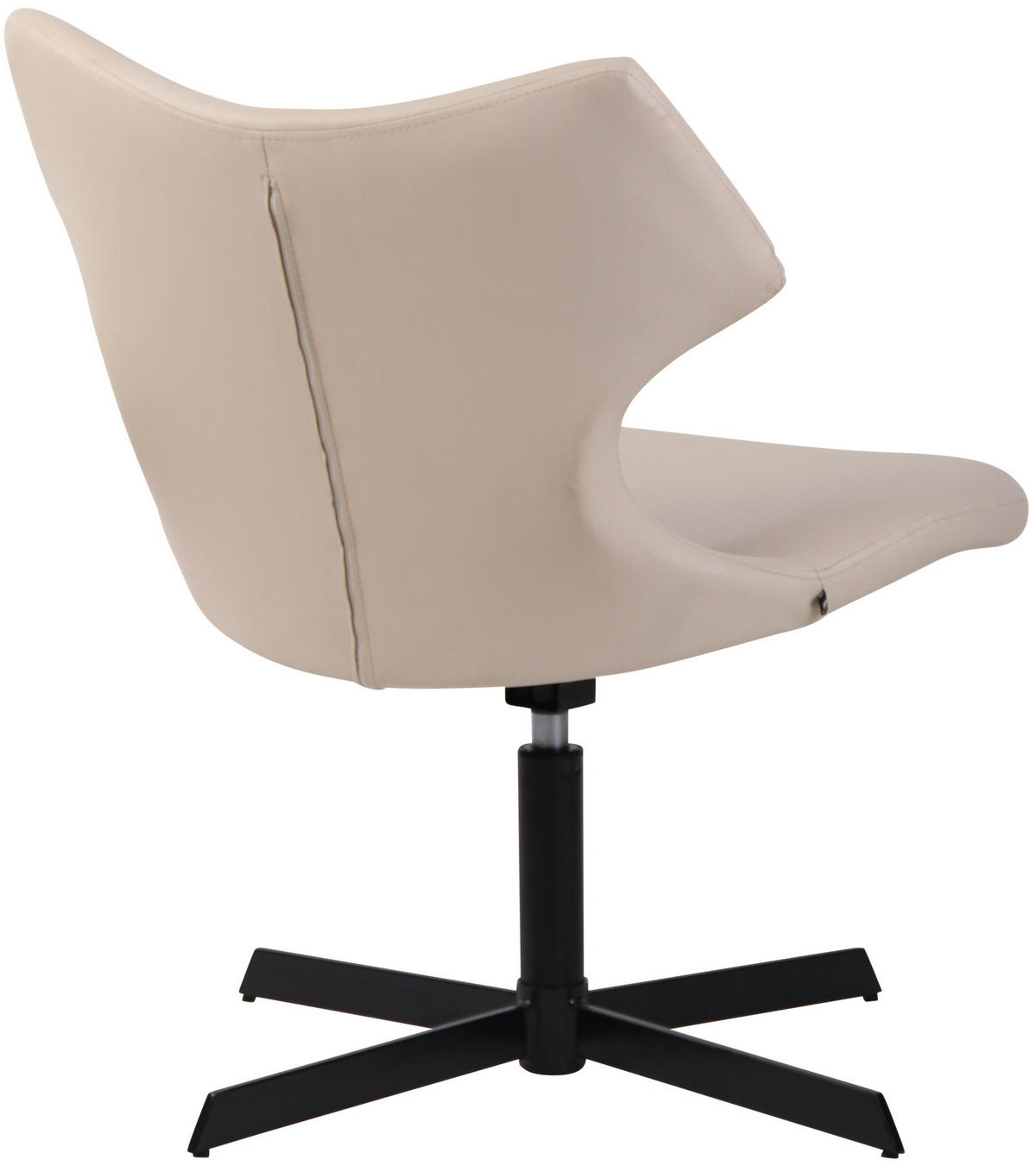 DREHSTUHL Lederlook creme - Creme/Schwarz, Textil/Metall (65/79/69cm) - CLP
