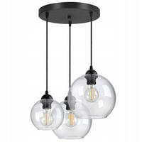 PENDELLEUCHTE HAGEN - Transparent/Schwarz, Glas/Metall (45/45/80cm) - kiki design