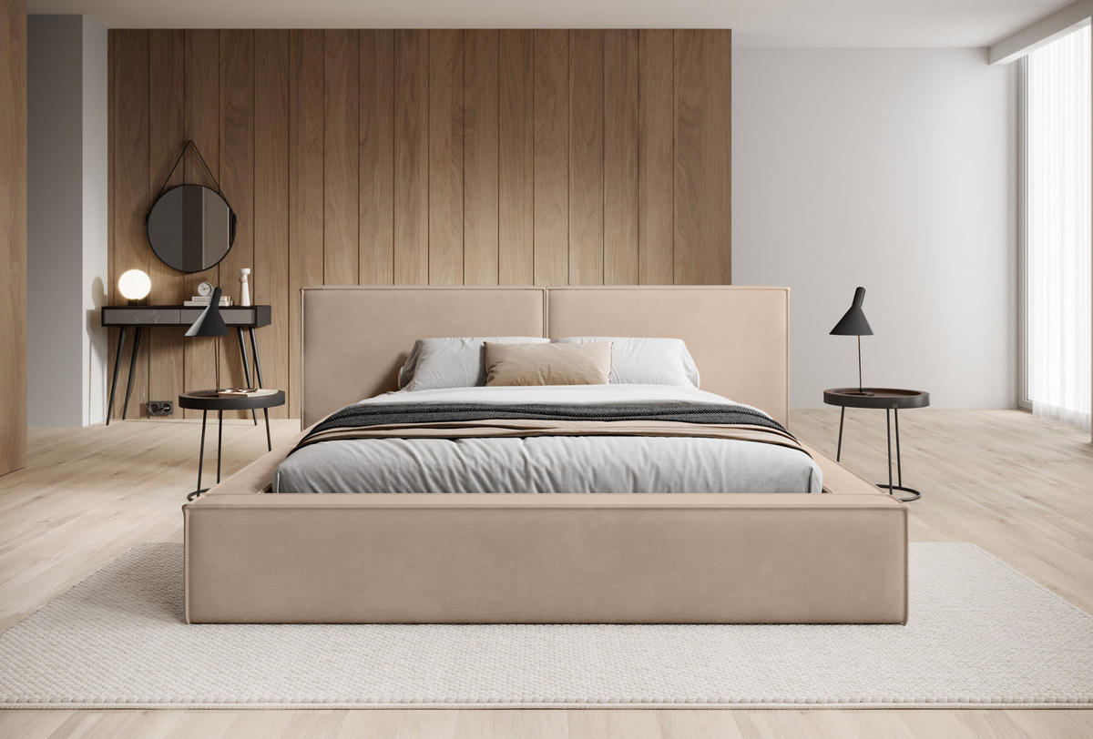 POLSTERBETT Doppelbett Lopra Betkasten 140x200 Truffel - Braun, Holz/Textil (140/200cm) - Fedve