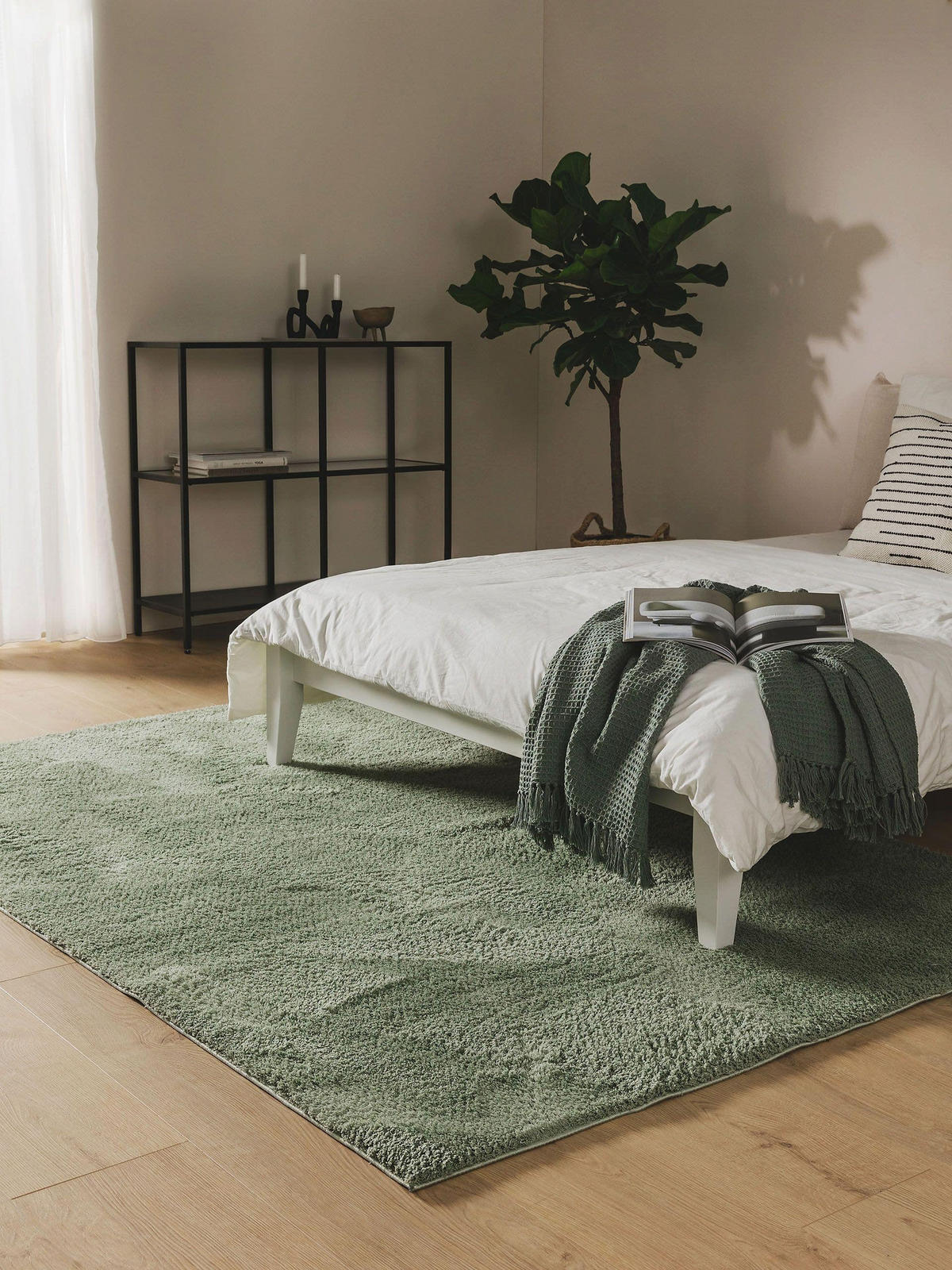 HOCHFLORTEPPICH Soda Hellgrün 80x150 cm - Hellgrün, Textil (80/150cm) - benuta Nest
