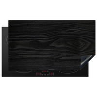 HERDABDECKPLATTE Schwarz - Holzoptik 91x52 cm - Schwarz, Kunststoff (91.6/0.2/52.7cm) - MuchoWow