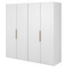 KLEIDERSCHRANK Frame Weiß 200 cm - Goldfarben/Weiß, Holzwerkstoff/Metall (200/200.5/57cm) - Selsey