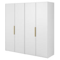 KLEIDERSCHRANK Frame Weiß 200 cm - Goldfarben/Weiß, Holzwerkstoff/Metall (200/200.5/57cm) - Selsey