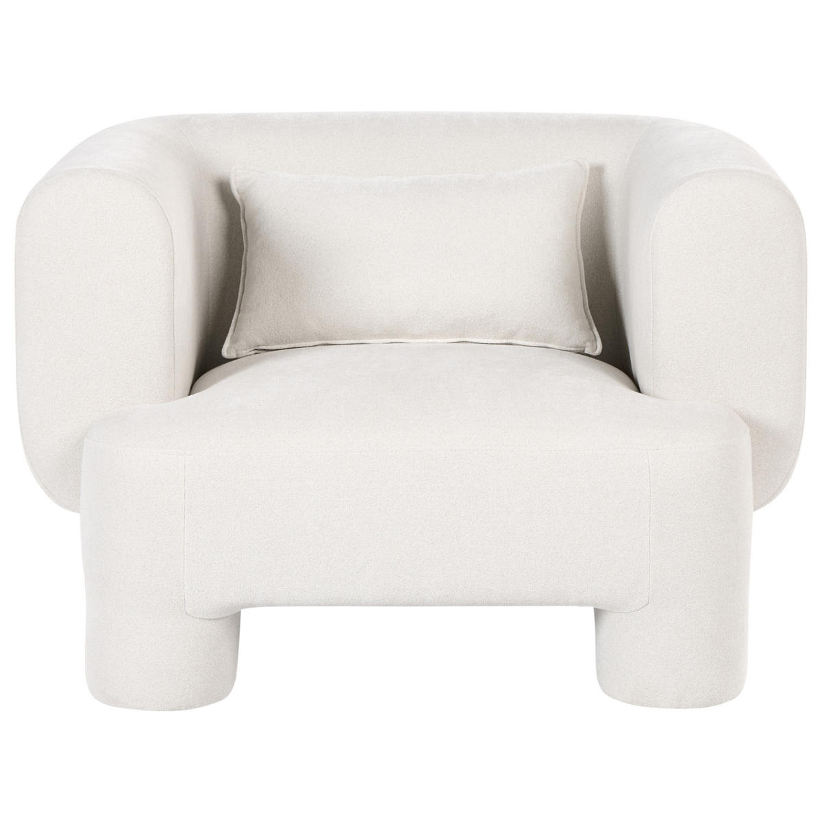 SESSEL Stoff Weiß Hogbo - Weiß, Textil (110/73/93cm) - Beliani