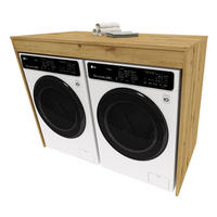 WASCHMASCHINENSCHRANK für Waschmaschine & Wäschetrockner Natur 129/97/61 - Eiche Artisan, Holzwerkstoff (129/97/61cm) - RAUMHIRSCH FURNITURE