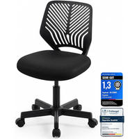 BÜROSTUHL Ergonomischer ohne Armlehne, mit Rollen & Höhenverstellung - Schwarz, Metall (55/79/55cm)