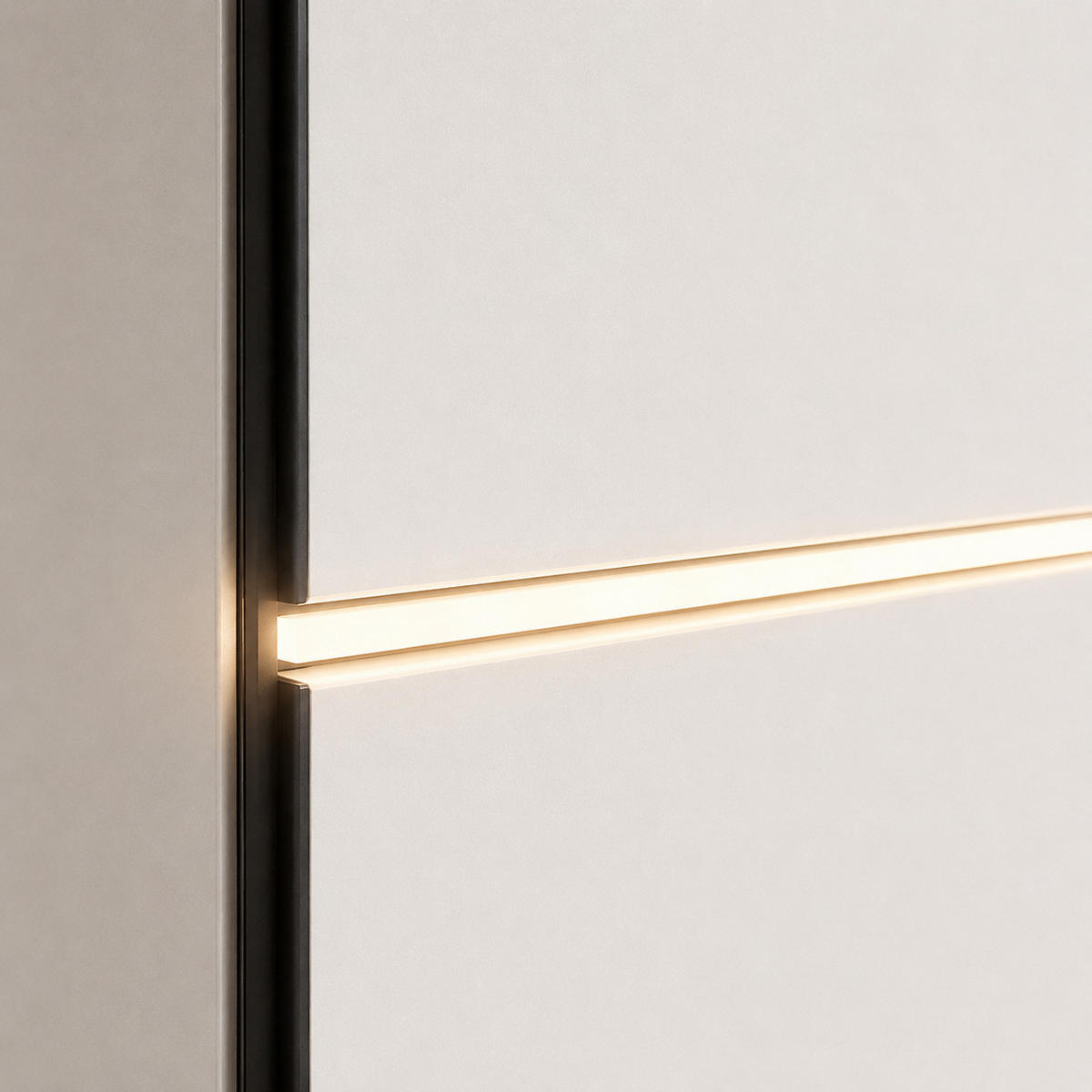 SKŘÍŇ S POSUVNÝMI DVEŘMI Travis s posuvnými dveřmi, 2 dveře a LED osvětlení, 200 cm, kašmír - kašmírová, kompozitní dřevo (200/215/65cm) - Beautysofa