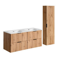 BADMÖBEL Adriel 2er-Set Holz in Eichenoptik - Braun, Holzwerkstoff (120.4/57/46cm) - Petits-meubles