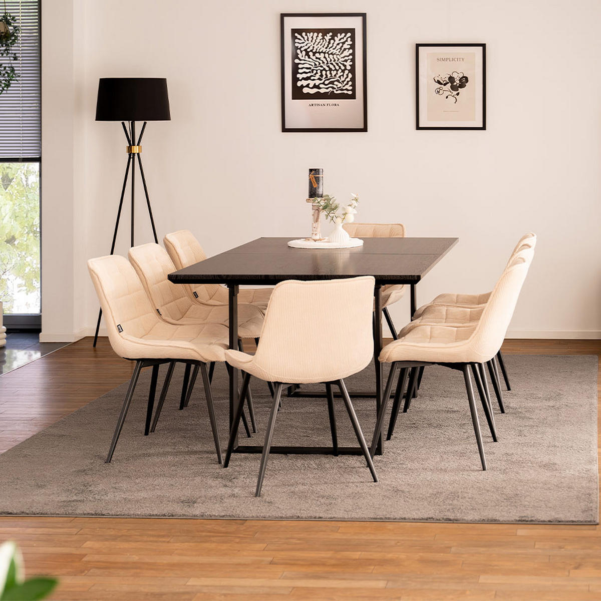 ESSTISCH ECKIG AVENCIA - Dark Oak, 200 x 100 cm - Schwarz, Holz (160/100/4cm) - Home Deluxe