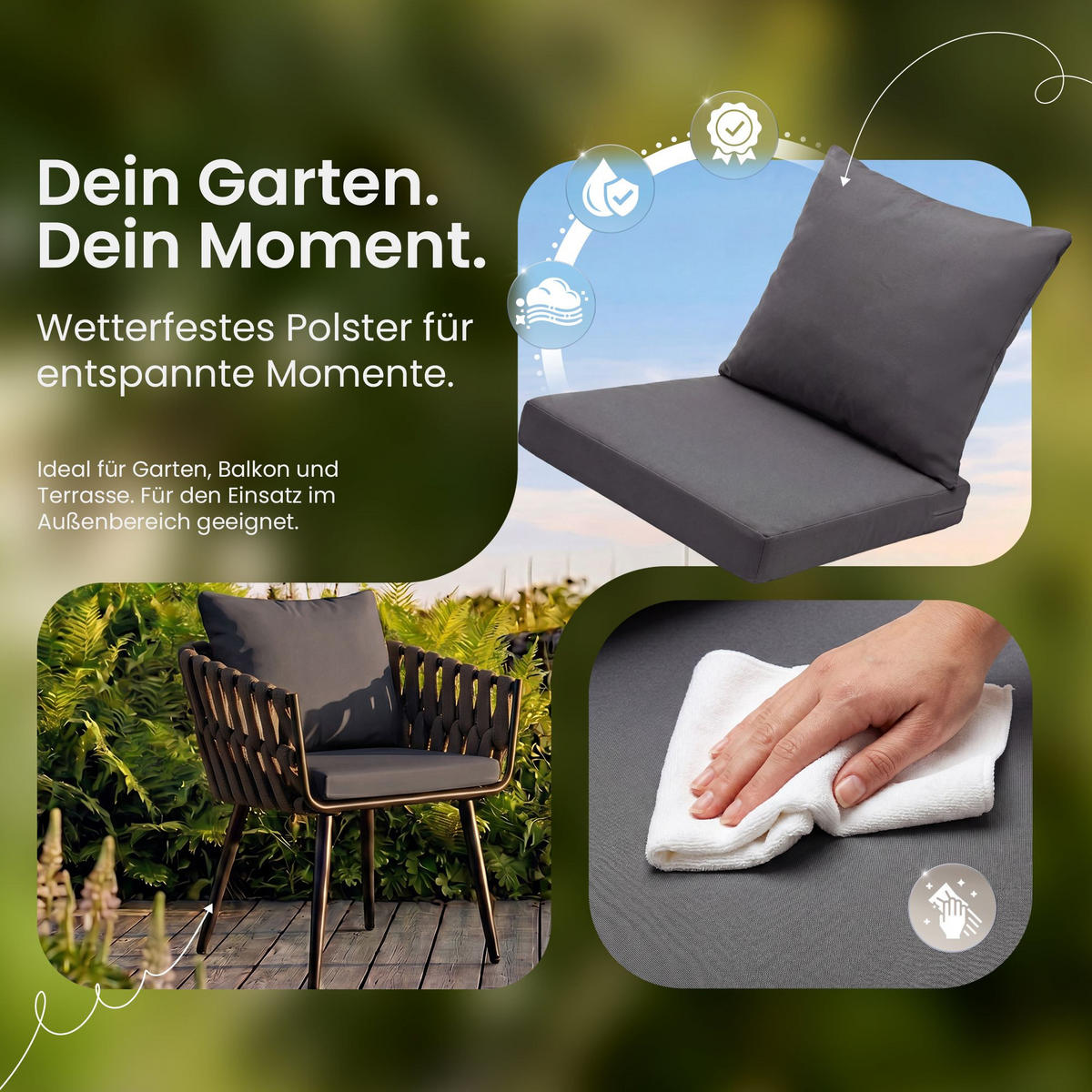 GARTENSTUHL Metall Anthrazit - Anthrazit, Metall (61/43/56cm) - CLP