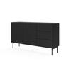 SIDEBOARD Tutti Schwarz, Kombikommode - Schwarz, Holzwerkstoff/Metall (147/81/40cm) - Bettso
