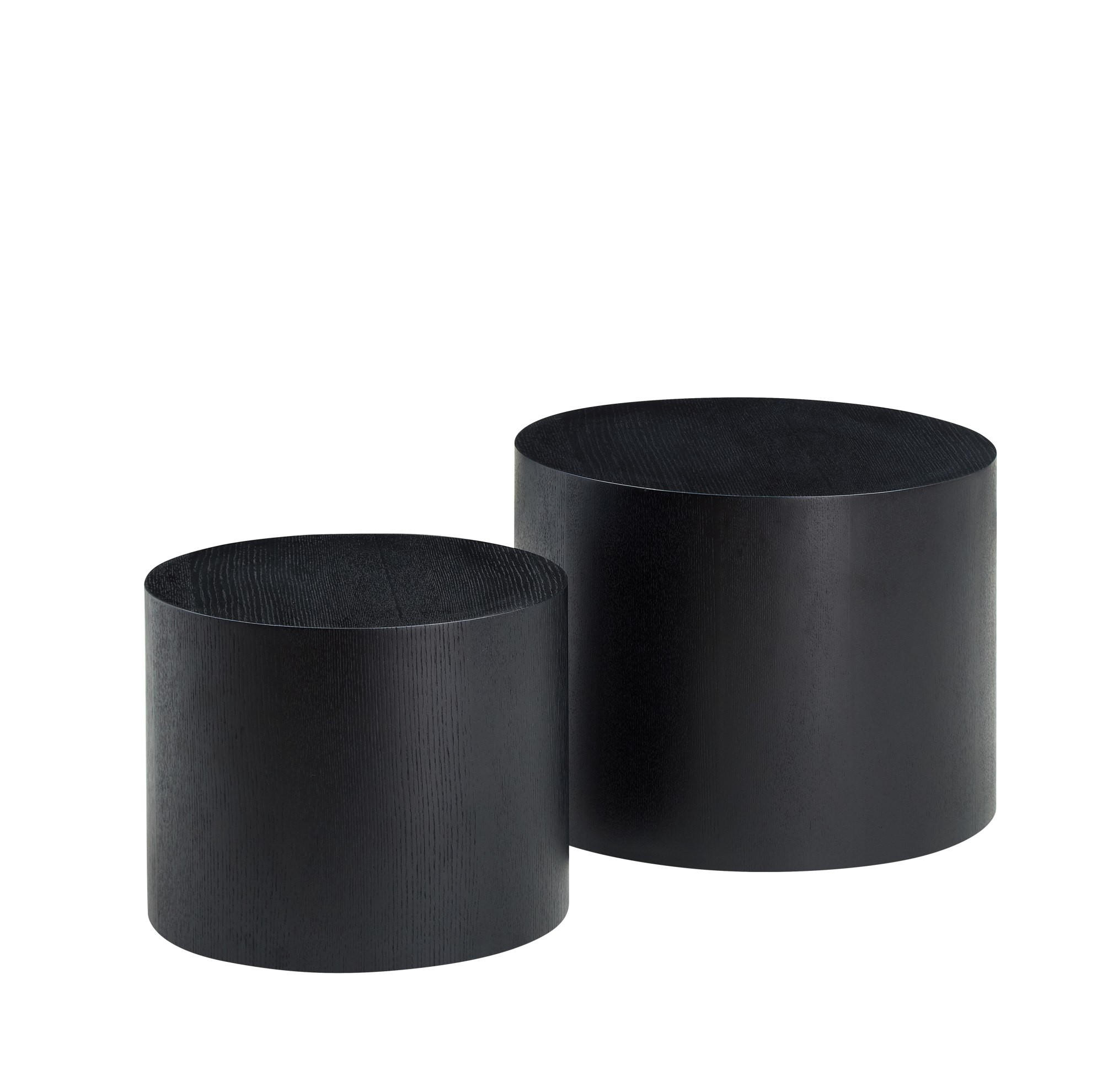 COUCHTISCH Ø48/38 cm aus MDF in Schwarz mit platzsparender Nesting-Funktion - Schwarz, Holzwerkstoff (48/48/38cm) - OKMYHOME