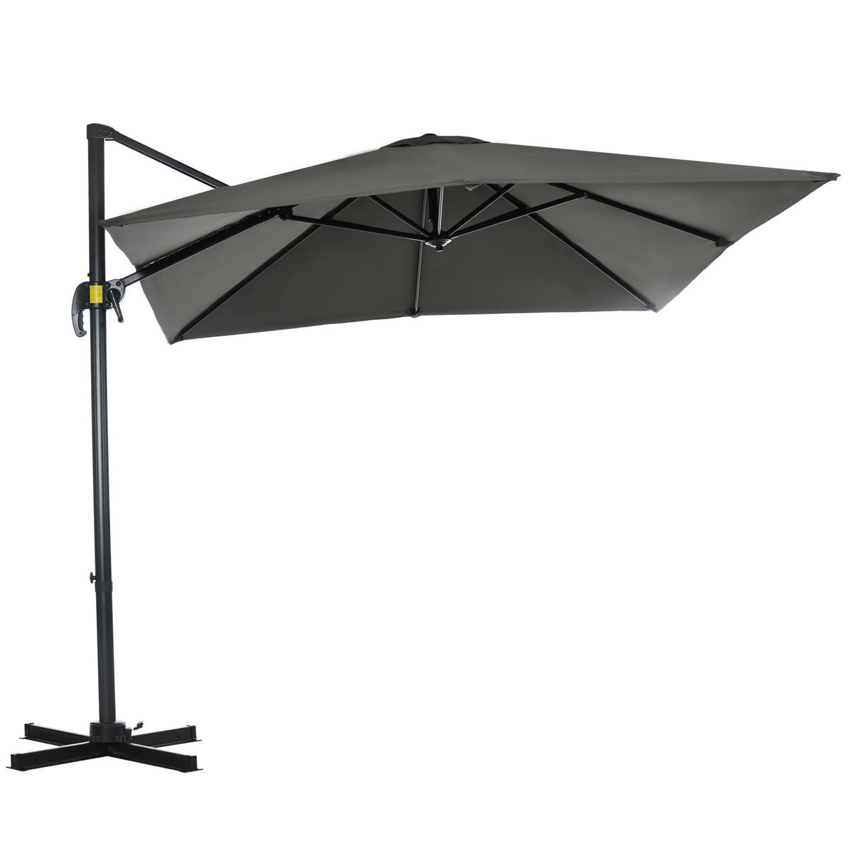 AMPELSCHIRM Grau 245/245/245 cm neigbar - Grau, Metall (245/245cm) - PANGIVO