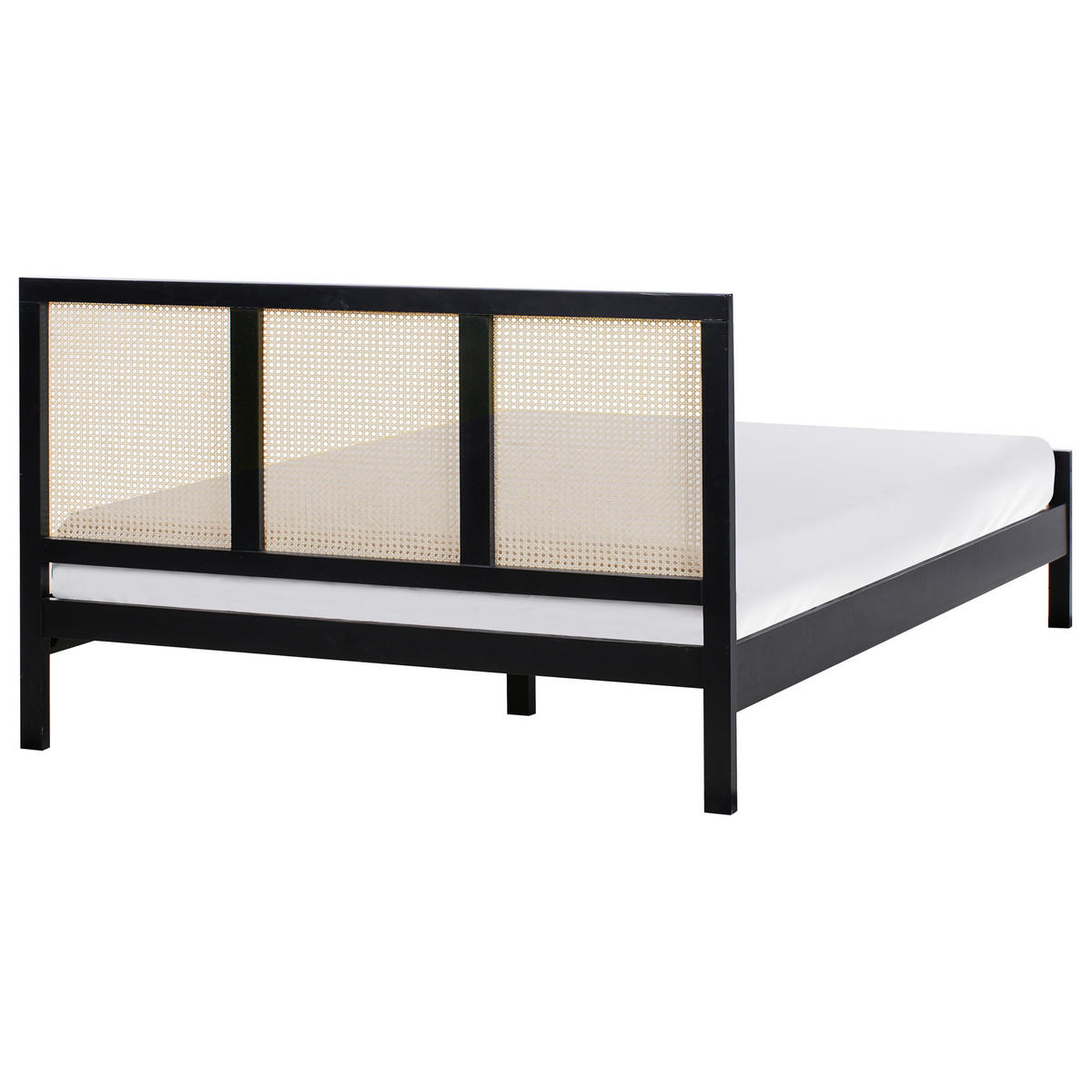 BETT mit Lattenrost 160/200 cm Hellbraun Salernas - Hellbraun/Schwarz, Holz (160/200cm) - Beliani