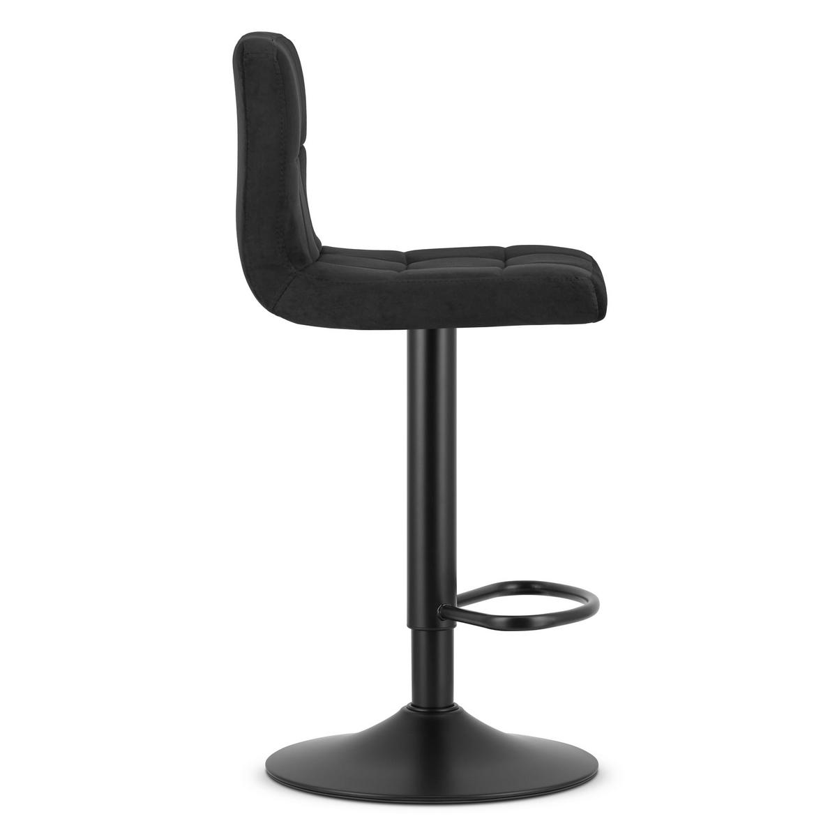 BARHOCKER 2-er Set HAXU schwarzer Sitz, schwarze Basis - Schwarz, Textil (41/108/44cm) - Valora