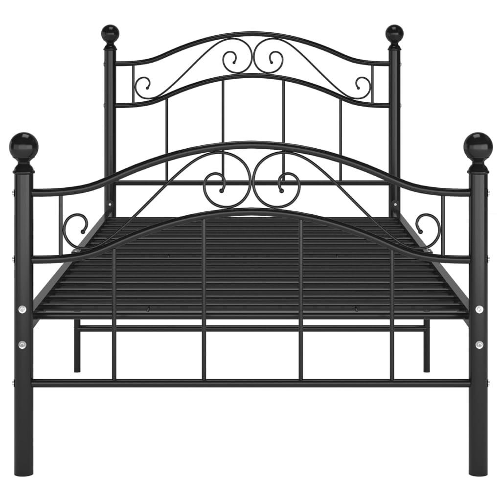 BETT Schwarz Metall 100x200 cm - Schwarz, Metall - furnicato