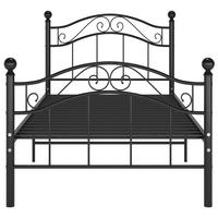 BETT Schwarz Metall 100x200 cm - Schwarz, Metall - furnicato