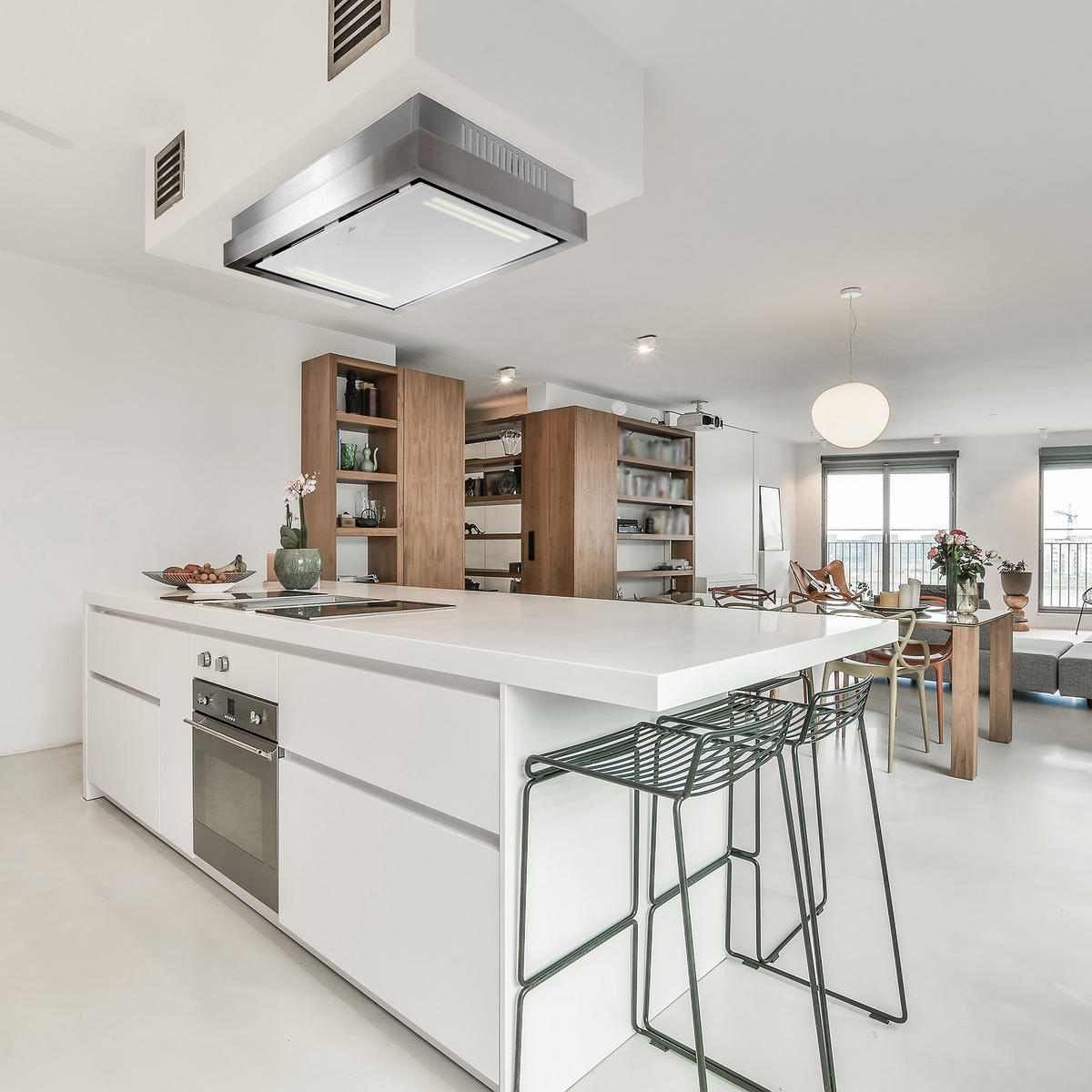 DUNSTABZUGSHAUBE GCH C 343 IS 90 WH 90 cm Weiß Glas/ Edelstahl - Silberfarben, Glas/Metall (90/17/60cm) - Gurari