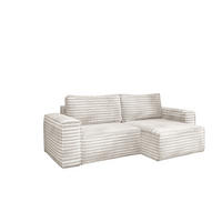 ECKSCHLAFSOFA Bohoo-Ecksofa mit Schlaffunktion stoff Velo Ecru Rechts - Ecru, Holz/Textil (248/140cm) - Kaiser Möbel