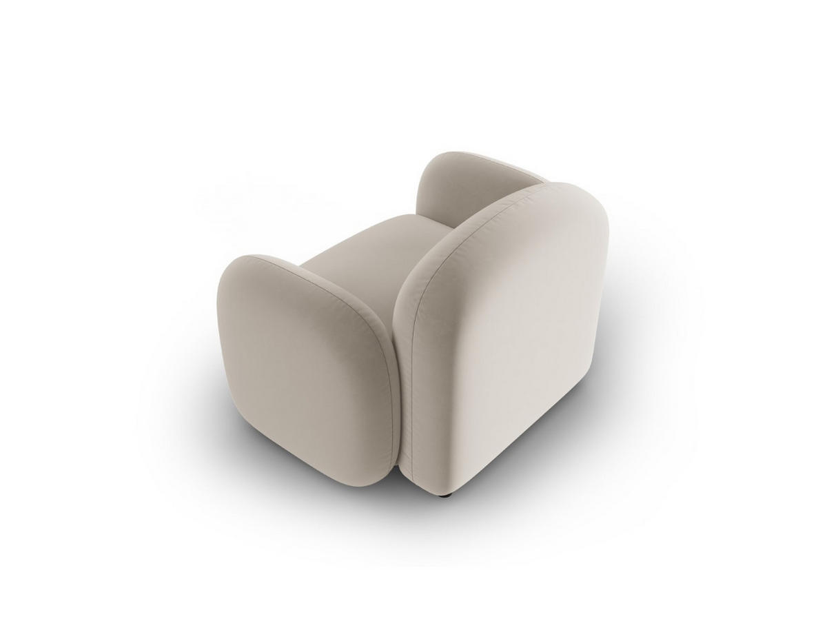 SESSEL Blair aus Samt leichtes beige - Creme, Textil (87/80/119cm) - Micadoni