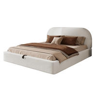 POLSTERBETT 180/200 cm mit hydraulischem Stauraum, Lattenrost und Matratze, Bouclé, Beige - Beige, Textil (180/200cm) - Redom