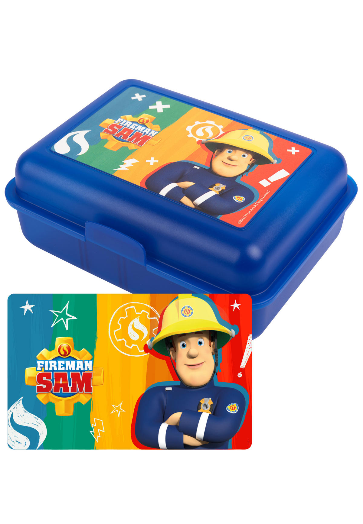 BROTDOSE Feuerwehrmann Sam Lunchbox Blau 17,5 x 12,8 x 6,9 cm - Blau, Kunststoff (17.5/6.9/12.8cm) - Chiemsee