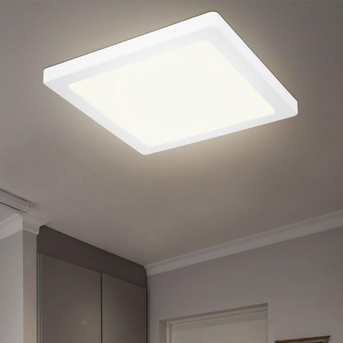 LED DECKENLEUCHTE Kunststoff Weiß - Weiß, Kunststoff (21.7/21.7/1.7cm)