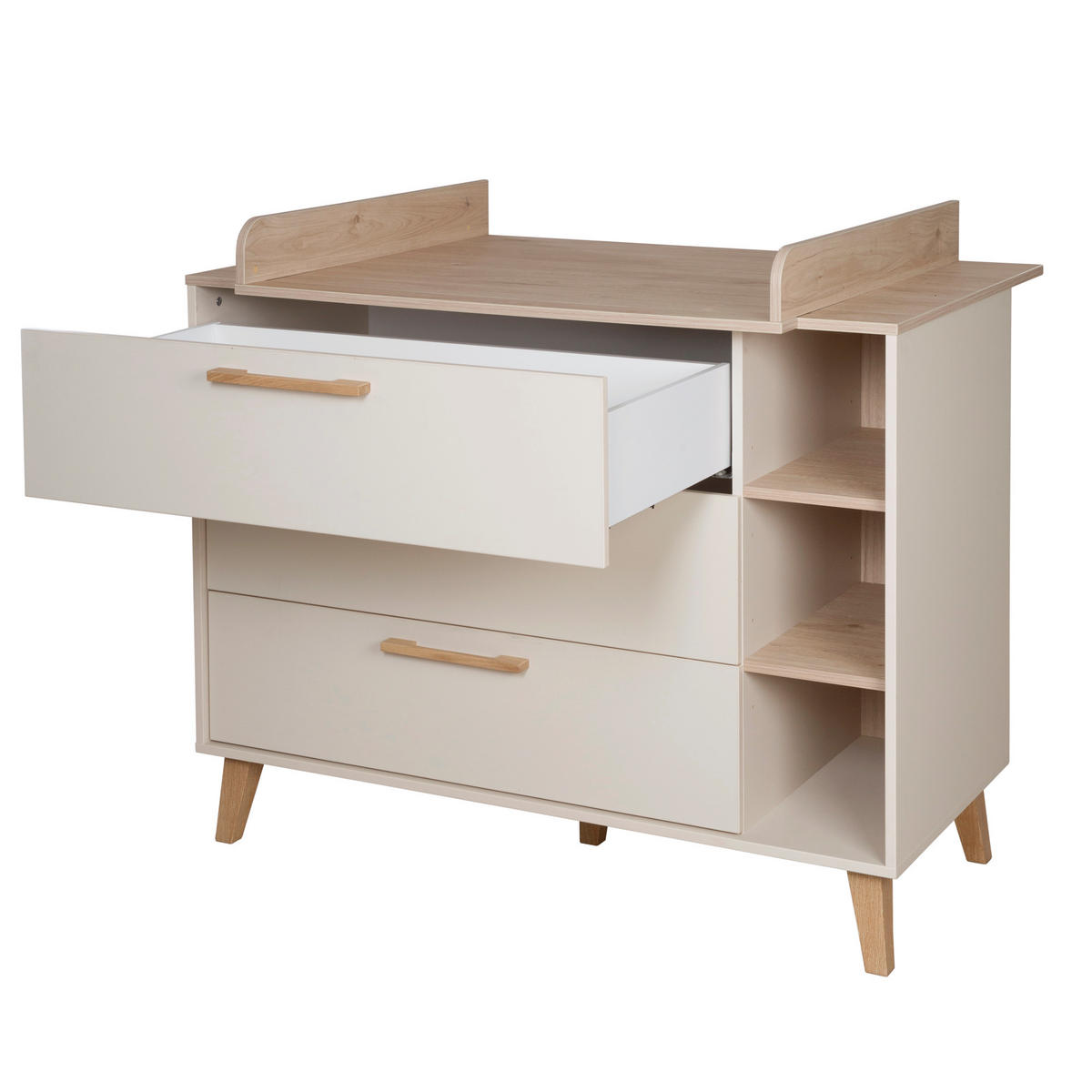 WICKELKOMMODE breit inkl. Wickelansatz Jil - Kastanienfarben/Kaschmir, Holz/Holzwerkstoff (117/103/78cm) - Roba