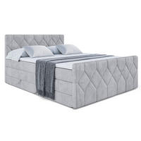 BOXSPRINGBETT CATOR-Z KING - 160x200 - H3/H4 - Hellgrau - Hellgrau, Holzwerkstoff (160/200cm) - ALTDECOR