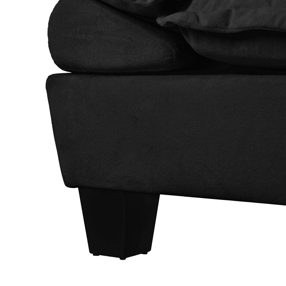 2-SITZER Sofa 194/82/90 cm mit abnehmbaren Armlehnen und Chenille-Bezug, Schwarz - Schwarz, Textil (194/90/82cm) - Redom