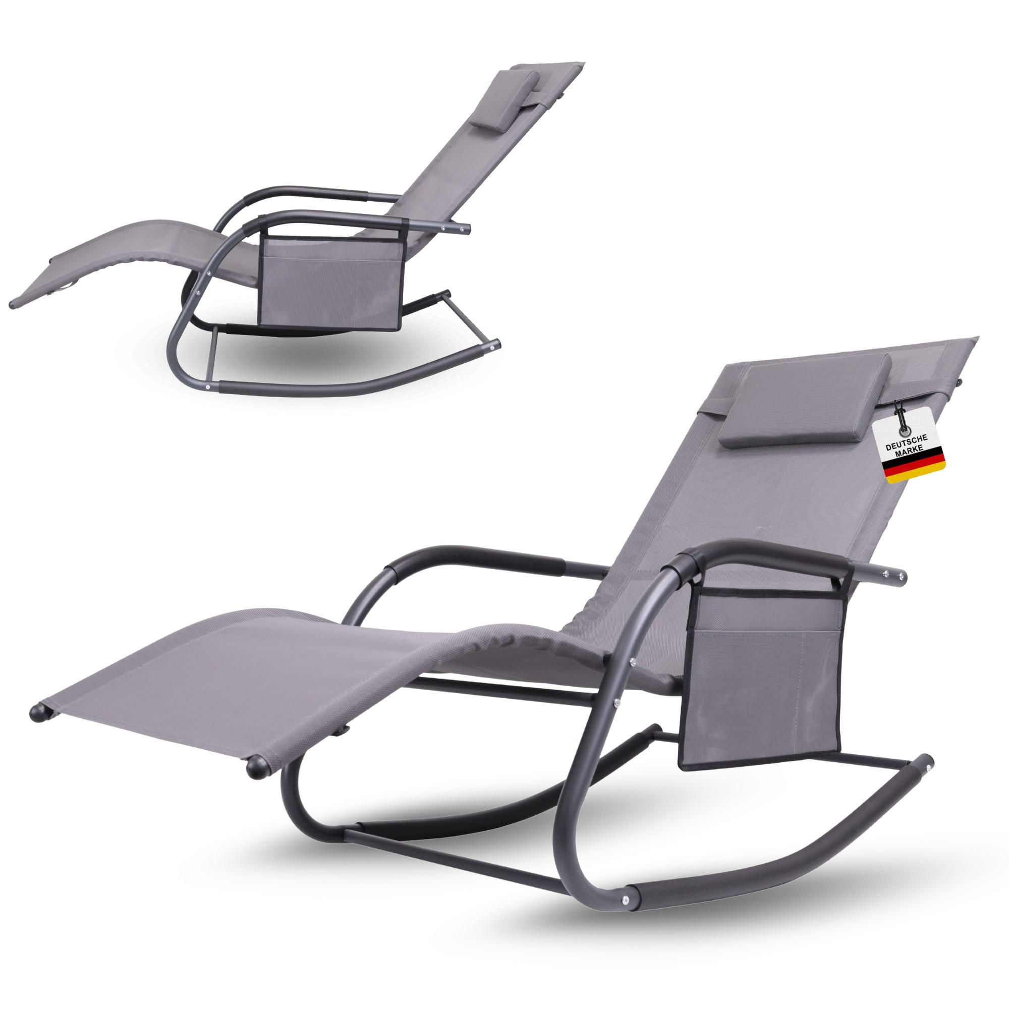 SCHWUNGLIEGE C-Form - Anthrazit, Metall (62/83/175cm) - Albatros