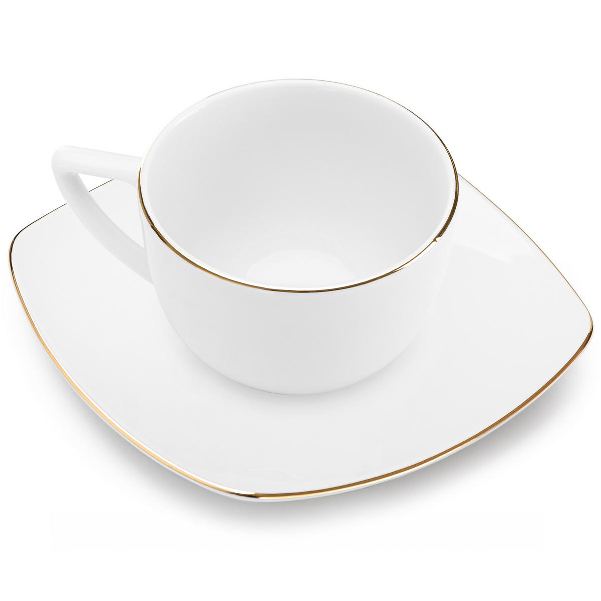 KAFFEESERVICE CARLINA 6-Personen 18-tlg - Goldfarben/Weiß, Keramik (19/2/19cm) - KONSIMO®