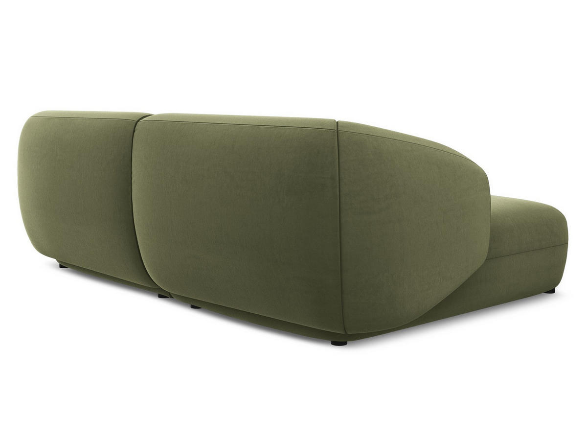 ECKSOFA mit Schlaffunktion Samt Stoff Creme - Perlmutt/Creme, Kunststoff/Textil (240/148cm) - Makamii