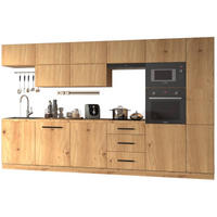 KÜCHENZEILE 340 cm - Langen KL1-M340 in Artisan Eiche - Schwarz/Eiche Artisan, Holz (340/212/58cm)