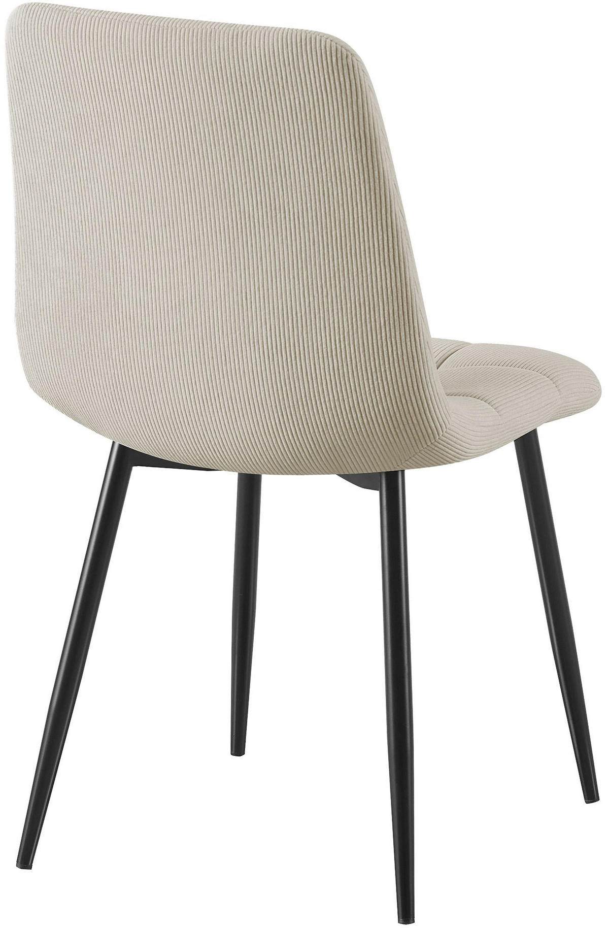 STUHL 4 Cord Creme - Creme/Schwarz, Textil/Metall (45/84/55cm) - CLP