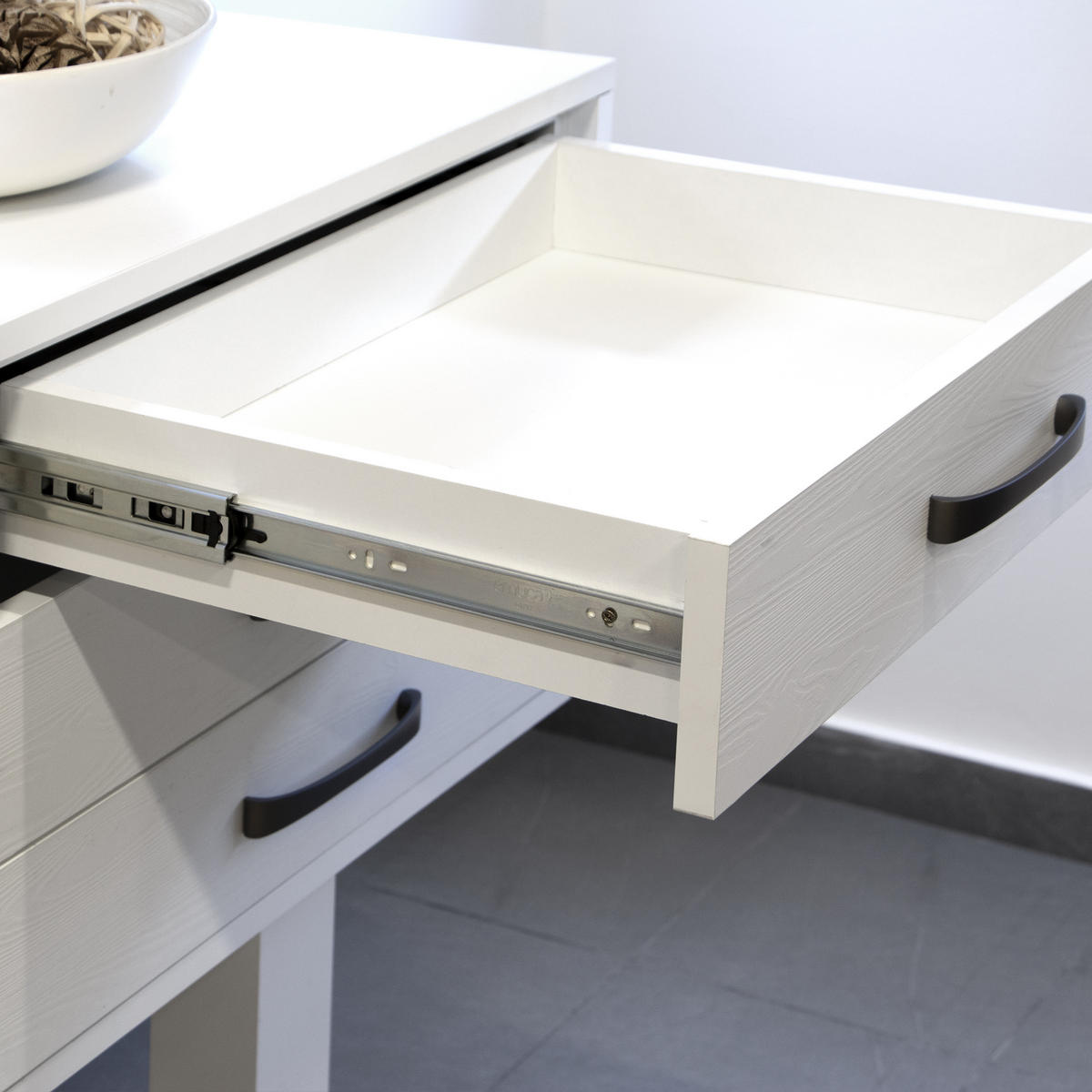 KORPUSSCHIENEEN Kugelgelagerter für Schubladen mit Vollauszug, mit Schließautomatik, Höhe 45mm, Länge 350mm, Stahl, Verzinkt - Zinkfarben, Metall (5.5/3/35cm) - EMUCA