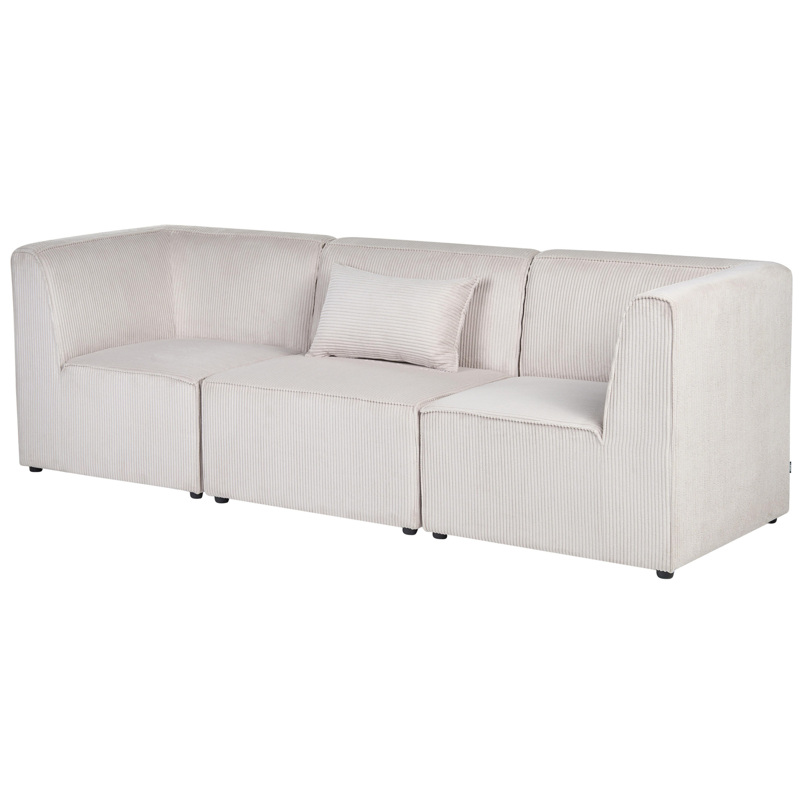 Beliani 3-Sitzer-Modulsofa Beige 250x78x83 cm