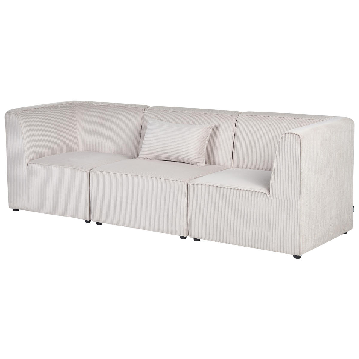MODULÁRNÍ POHOVKA 3-místná Béžová Manšestr Lemvig - béžová, textil (250/78/83cm) - Beliani