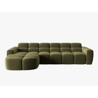 ECKSOFA links Lisa aus Samt hellgrün 4 Sitzplätze - Hellgrün, Textil (170/310cm) - Micadoni