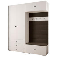 GARDEROBEN-SET 236,7/200/47 - Schwarz/Weiß, Holz/Kunststoff (200/236.7/47cm) - Abiks Möbel