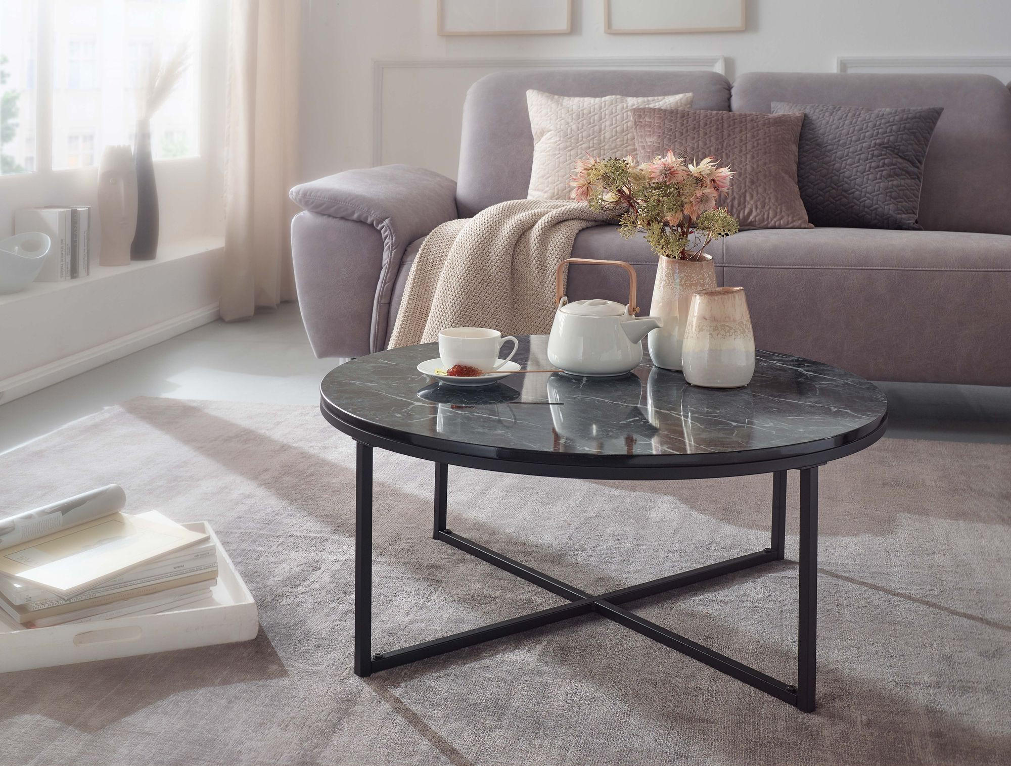 Thumbnail - tinkaro Couchtisch, Schwarz, Holzwerkstoff, 80x36x80 cm, Wohnzimmer, Wohnzimmertische, Couchtische