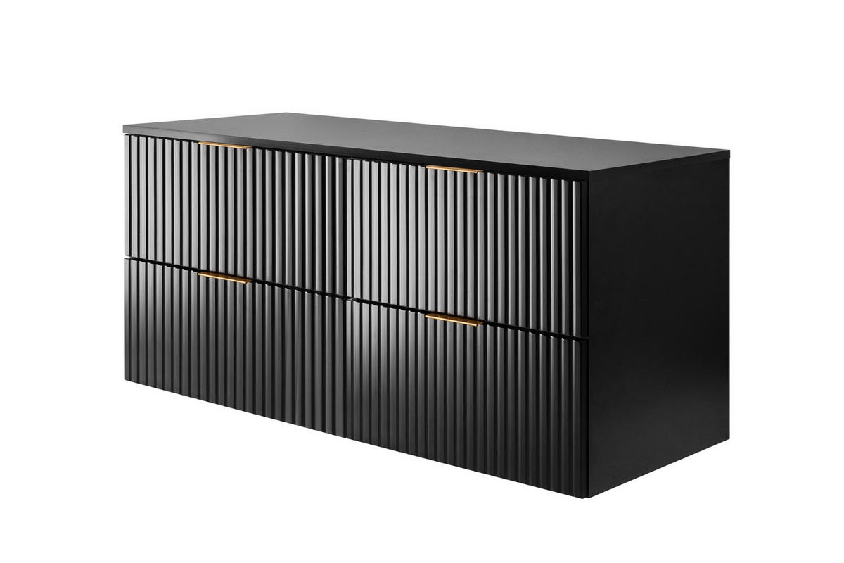 WASCHBECKUNTERSCHRANK Schwarz matt 120/57/46 cm - Schwarz, Holzwerkstoff (120/57/46cm) - Rodan