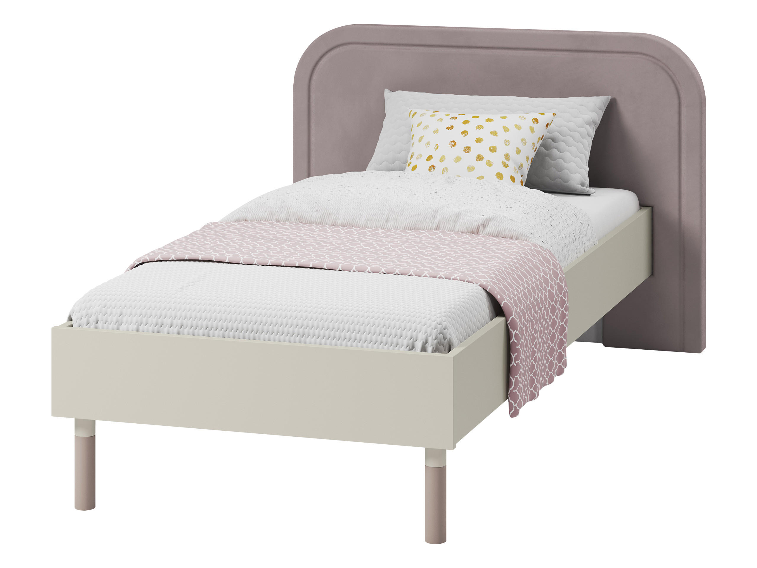 JUGENDBETT Harmony 90 HR08 - Kaschmir/Trüffeleichefarben, Holzwerkstoff/Metall (90/200cm) - MIRJAN24