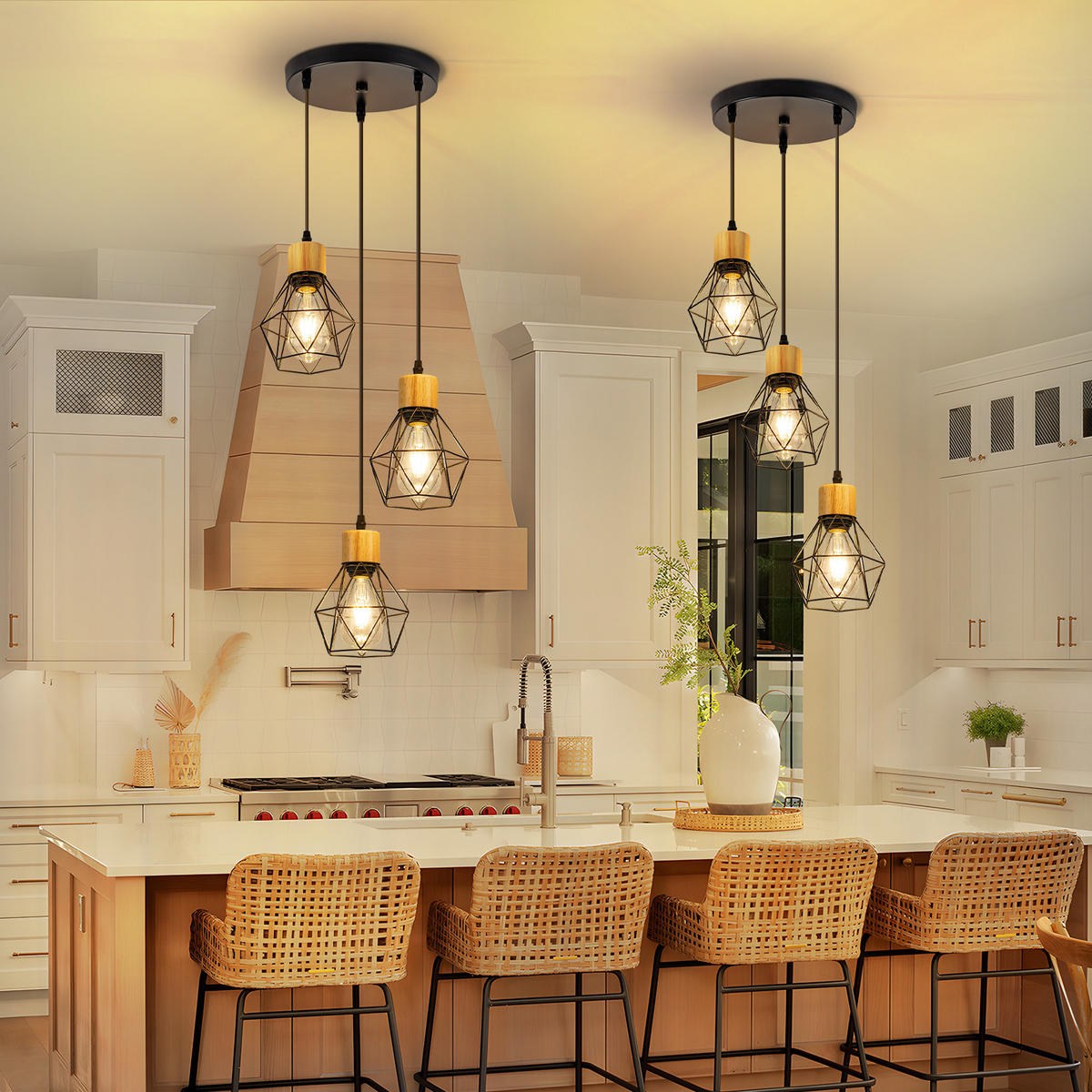 PENDELLEUCHTE Delphine 24/15/146 cm - Schwarz, Metall (24/15/146cm) - ZMH