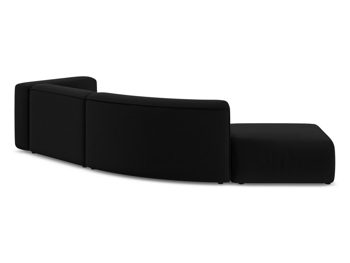 4-SITZER-SOFA Samt Stoff Schwarz - Schwarz, Kunststoff/Textil (335/70/166cm) - Makamii